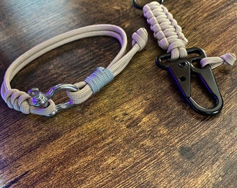Paracord Keychain w/ Sling Carabiner + Paracord Shackle Bracelet - Bundle