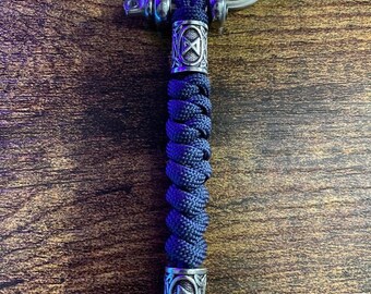 Paracord Viking Rune Keychain w/ HD Shackle