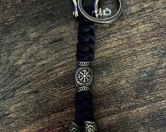 Paracord Viking Rune Snake Knot Keychain - Limited Bronze Addition