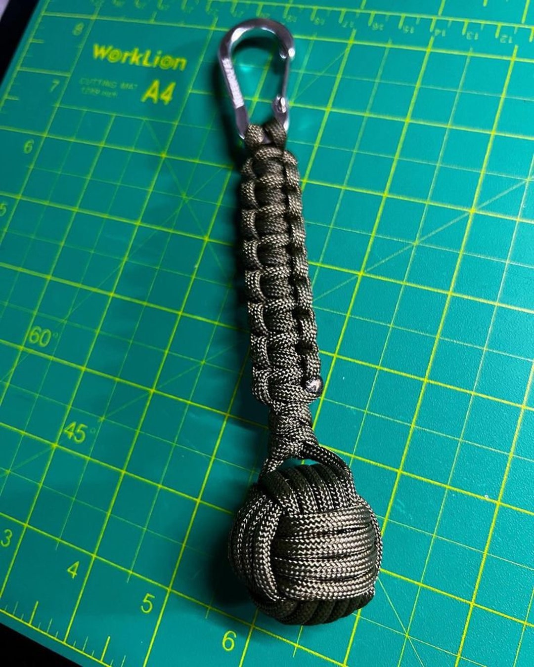 Paracord Monkey Fist With Carabiner Etsy