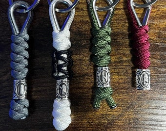 Paracord Viking Rune Thimble Keychain