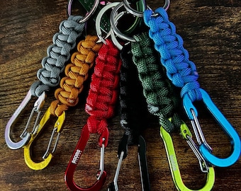 Paracord Carabiner Keychain - Multi Colored - Available Individual or Full Set - Handmade - Paracord Keychain