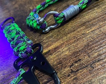 Paracord Keychain w/ Sling Carabiner + Paracord Shackle Bracelet