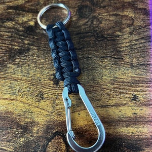 Paracord Carabiner Keychain - Midnight Blue - Handmade - Gifts for Men
