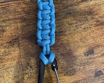 Paracord Keychain w/ Carabiner - Infantry Blue