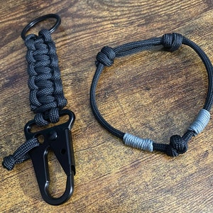 Paracord Keychain w/ Sling Carabiner and Paracord Bracelet - Bundle