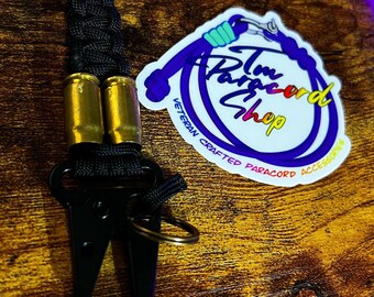 Paracord Casing Keychain with Sling Carabiner - Black