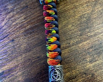 Paracord Viking Rune Snake Knot Keychain w/ Heavy Duty Shackle