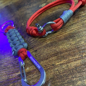 Paracord Schlüsselanhänger mit Karabiner + Paracord Schäkel Armband - Bundle