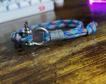Paracord Shackle Bracelet - Nebula - Handmade Bracelet - Unisex - Adjustable