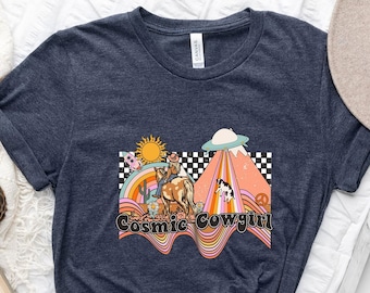 Cosmic Cowgirl Shirt , Space Cowgirl T-Shirt , Lets Go Girls Shirt , Country Girl Tee , Ufo Gift Shirt , Galaxy Western Sweatshirt