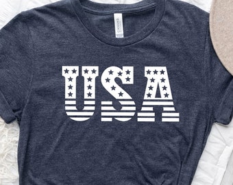 USA T-Shirt, American Flag Shirt, 4th of July Outfit, Patriotic Shirt, Freedom Shirt, Independence Day Tshirt, Patriot Tee, Gift for Him Her