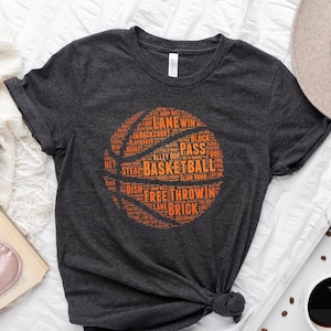 Basketball Typography Shirt, Game Day Basketball Shirts, Gift For Boy Friend, Basketball Love T-Shirt, Basketball Player Tee, Sport Tees