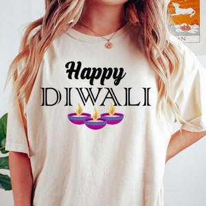 Happy Diwali Shirt - Purple Candle Shirt - Diwali Festival Shirt - Colorful Diwali Shirt - Indian Candle Shirt - Comfort Colors