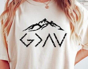God is Greater than The Highs and Lows T-Shirt, Religious Shirts, Christian T-Shirts, God Shirt, Church Gifts, Christmas Gift, Faith Tee