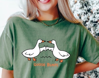 Shirt kippenvel, T-shirt gans comfort kleuren, shirt gans, shirt gans, Silly Goose shirts, grappig grafisch shirt, shirt gans grappig comfort kleuren shirt