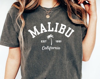 Malibu California Shirt - Cali Girl Shirt - Palm Tree Shirt - Aesthetic Malibu Shirt - Malibu Beach Shirt - Comfort Colors - Gift For Her