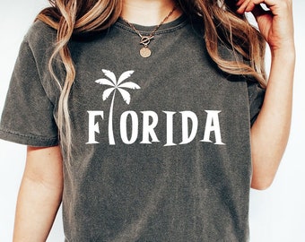 Florida Palm Tree Shirt - Florida Lover Gift - Cool Florida Shirt - Miami Travel Shirt - Florida Beach Shirt - Comfort Colors - Gift For Her