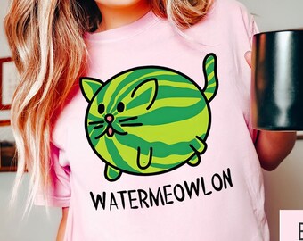 Watermeowlon Shirt - Watermelon Cat Shirt - Cat Lover Gift - Watermelon Pet Gift - Summer Watermelon Shirt - Shirts For Women