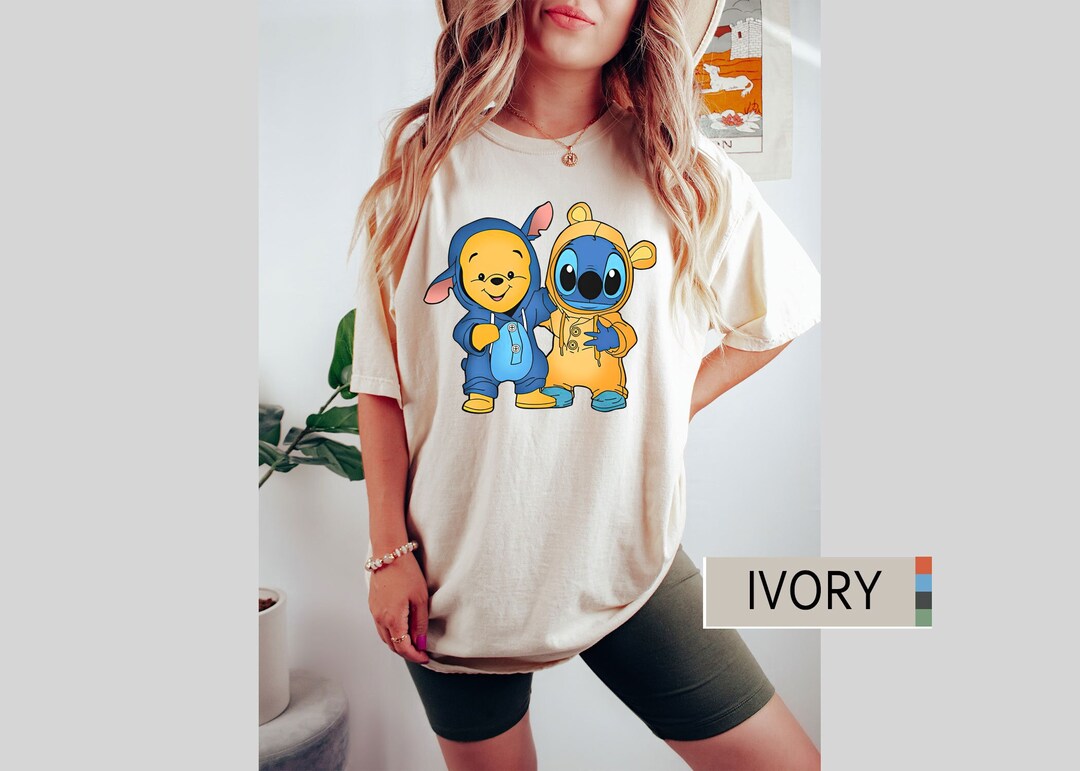 Cartoon Bear Letter Print Matching Best Friends Loose T-Shirt