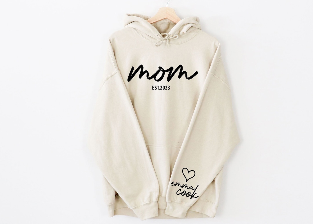 Personalized Mom Hoodie - Cool Mom Hoodie - Mom Est Hoodie - New Mom ...