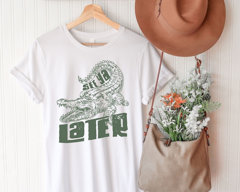 Later Gator T-Shirt, See Ya Later Shirt, Later Alligator Tee, Crocodile Shirt, Funny Unicex T-Shirt, Alligator Shirts, Later Gator Pun Shirt image 1