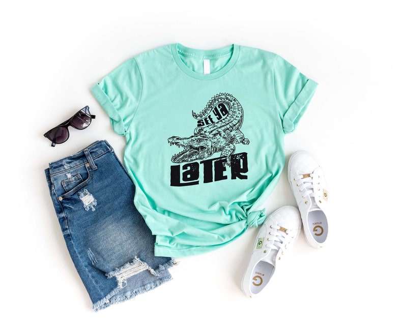Later Gator T-Shirt, See Ya Later Shirt, Later Alligator Tee, Crocodile Shirt, Funny Unicex T-Shirt, Alligator Shirts, Later Gator Pun Shirt image 2