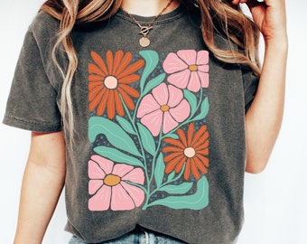 Flowers T-Shirt, Boho Wildflowers Shirt, Boho Flowers Shirt, Floral Nature Shirt, Flowers Lover Graphic Tee, Wildflower Shirts, Women Gift