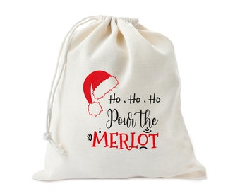 Favor Bags  Personalized Ho Ho Ho Santa Bags Funny Holiday Party Favor Bags  Return Gift Bags  Santa Sack Bags  Christmas Party  Bags