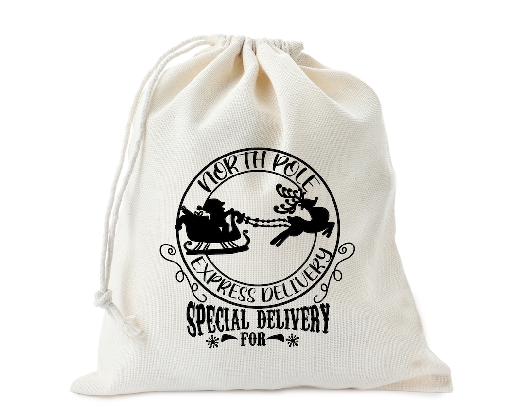 Favor Bag North Pole Express Gift Bags Merry Christmas Bags Reindeer
