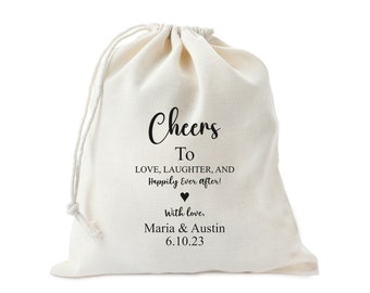 Favor Bag, Cheers to Love Favor Bag, Wedding Favor Bag, Bridal Shower Wine Party Bag, Bridesmaid Favor Bag, Bachelorette Party Bags