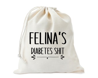 Personalisierte Diabetes Shit - Lustige Diabetes Reisetasche - Versorgung Taschen - Individuelles Geschenk für Diabetiker - Muttertagsgeschenk - Diabetes Sachen