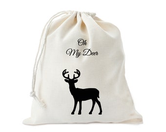 Oh My Deer - Cotton bags - Favor bag - Party bags - Customized Cotton Bags - New Year Gifts - Christmas Gift Bags