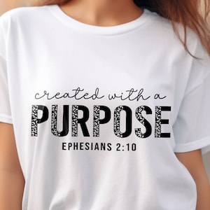 Created With A Purpose SVG PNG, Created With A Purpose, Purpose Svg, Worthy Svg, Christian Svg, Motivational Svg, Faith Svg, You Matter Svg