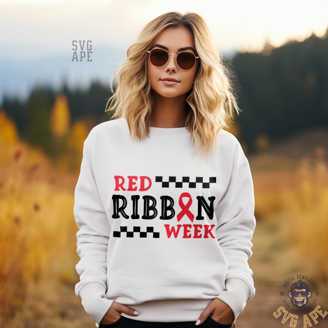 Red Ribbon Week SVG PNG, Red Ribbon Week Svg, Red Ribbon Week Png, Red