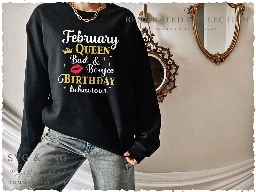 February Birthday Queen SVG PNG: Lips, Crown, Zodiac Signs (digital ...