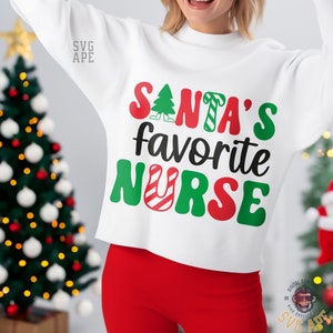 Infirmière préférée du père Noël PNG SVG, infirmière de Noël, infirmière Svg, Svg stéthoscope, infirmière Noël Svg, infirmière vie Svg, Svg Noël, soins infirmiers Svg