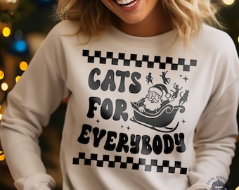 Gato navideño SVG PNG / Gatos para todos / Feliz Navidad / Archivo de corte Cricut / Descarga instantánea