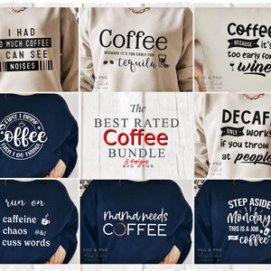Kaffee-Svg-Bundle, 8 Designs SVG PNG, beliebte SVG, trendige SVG, lustige SVG, Kaffee-Bundle, Kaffee-Süchtiger-Svg, Kaffee-Bar-Svg, Freche svg