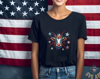 Red White Moo SVG PNG | Cow | Fourth Of July | Cricut Cut File | Instant Download