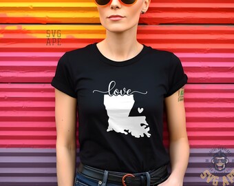 Love Louisiana SVG PNG | Louisiana Outline Files | Louisiana s | Cricut Cut File | Instant Download