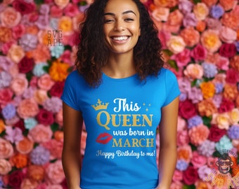 Las reinas nacen en marzo SVG PNG / Cumpleaños de Piscis / Niña que cumple años en marzo / Archivo de corte Cricut / Descarga digital