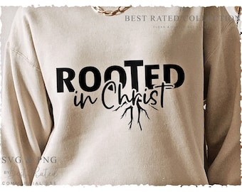 Rooted in Christ SVG PNG | Christian Quote | Christian Cross | Bible Verse | Cricut Cut File | Instant Download