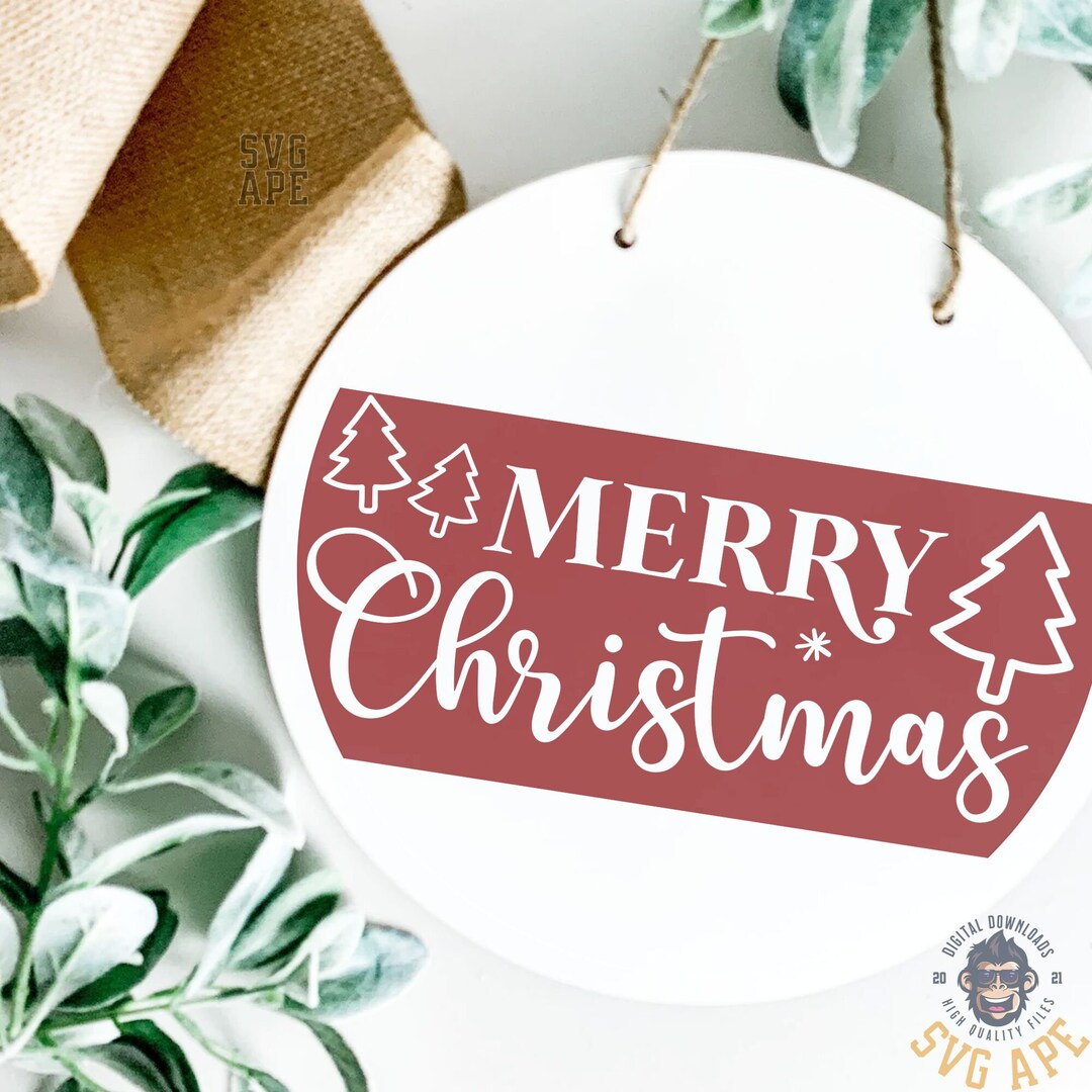 Tree Round Sign Christmas Tree Round Sign SVG PNG (digital Download) - Etsy