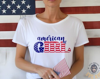 American Girl SVG PNG | All American Girl | Independence Day | Cricut Cut File | Instant Download