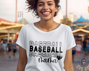 Baseball Mama SVG PNG | Baseball Vibes | Softball Mama | Cricut Cut-Datei | Sofort Download