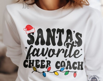 Santa's Favorite Cheer Coach SVG PNG, Cheer Coach Svg, Cheer Mama Svg, Cheerleading Svg, Cheer Png, Cheer Svg, Cheer Shirt Svg, Coach Svg