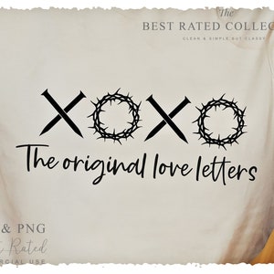 Xoxo Las letras de amor originales SVG PNG, Amor como Jesús, Corona de espinas Svg, Fe Svg, Camisa religiosa Svg, Jesús Svg, Cartas de amor Svg