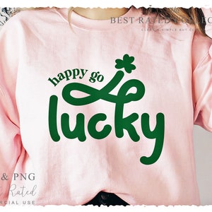 Happy Go Lucky SVG PNG, St. Patricks Day, Kleeblatt SVG, Kleeblatt svg, Kleeblatt svg, Shamrock svg, Hippie svg, Happy Go Lucky svg, Irish svg, Lucky svg