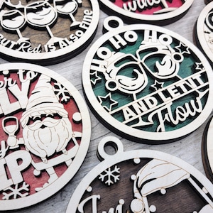 Funny Wine Themed Christmas Ornaments